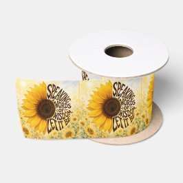 Gelbe Sonnenblume mit aufmunterndem Zitat Satinband