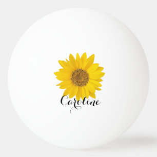 Gelbe Sonnenblume mit Individuelle Name Tischtennisball