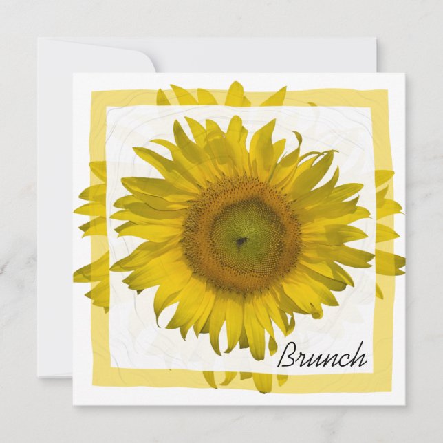 Gelbe Sonnenblume Muttertag Brunch Einladung (Vorderseite)