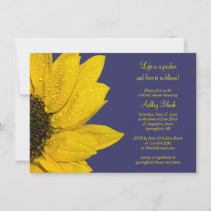 Gelbe Sonnenblume Navy Bridal Dusche Einladung