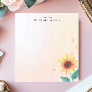 Gelbe Sonnenblume Pastell Personalisierter Name Notizblock