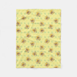 Gelbe Sonnenblume Polka Dot Fleece Blanket