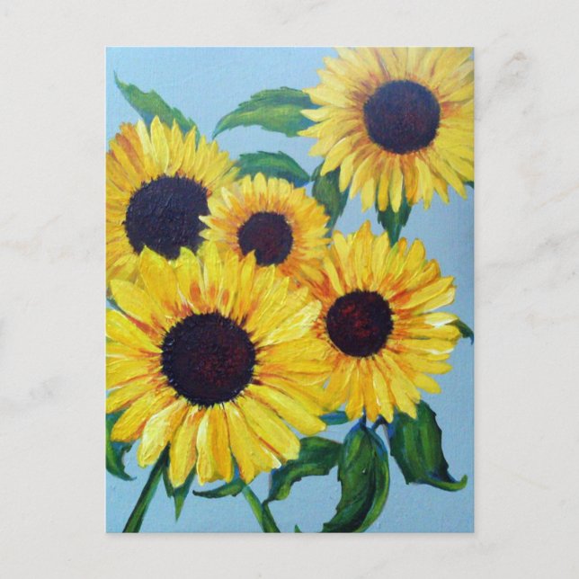 Gelbe Sonnenblume Postkarte (Vorderseite)