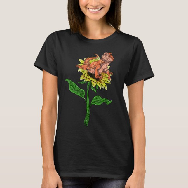 Gelbe Sonnenblume Reptile Hausbesitzerin Lizard Ba T-Shirt (Vorderseite)