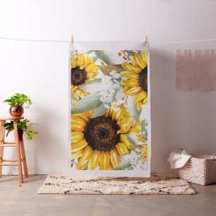 Gelbe Sonnenblume Rustikale Blume Stoff