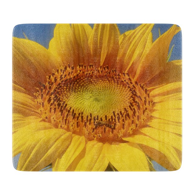 Gelbe Sonnenblume Schneidebrett (Vorderseite)