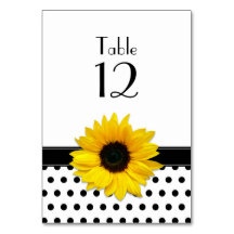 Gelbe Sonnenblume Schwarz-weiß Polka Dot Wedding