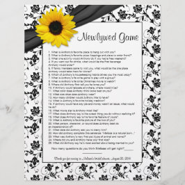 Gelbe Sonnenblume Schwarzes Brautparty Spiel