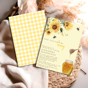 Gelbe Sonnenblume Sie fand ihre Honig-Brautparty Einladung