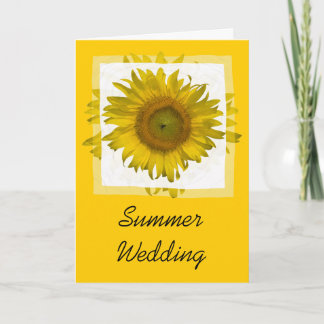 Gelbe Sonnenblume Sommer Hochzeitsankündigung Ankündigung