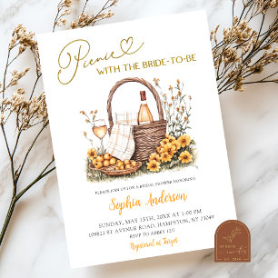 Gelbe Sonnenblume Sommerpikant-Brautparty Einladung