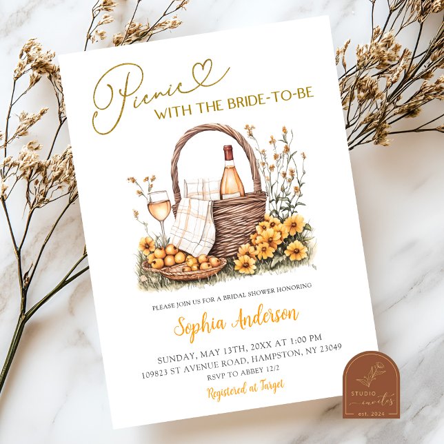 Gelbe Sonnenblume Sommerpikant-Brautparty Einladung (Von Creator hochgeladen)