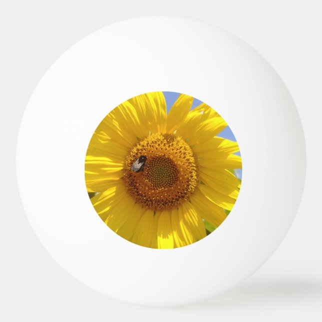 Gelbe Sonnenblume Tischtennisball (Vorderseite)