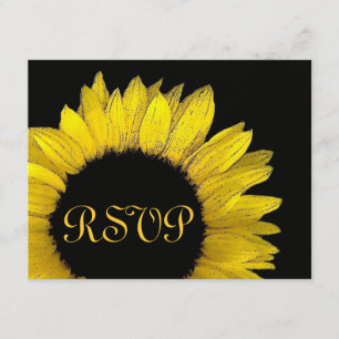 Gelbe Sonnenblume UAWG Hochzeitskarte RSVP Karte