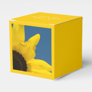 Gelbe Sonnenblume und Blaue Himmelsblume Hochzeit Geschenkschachtel