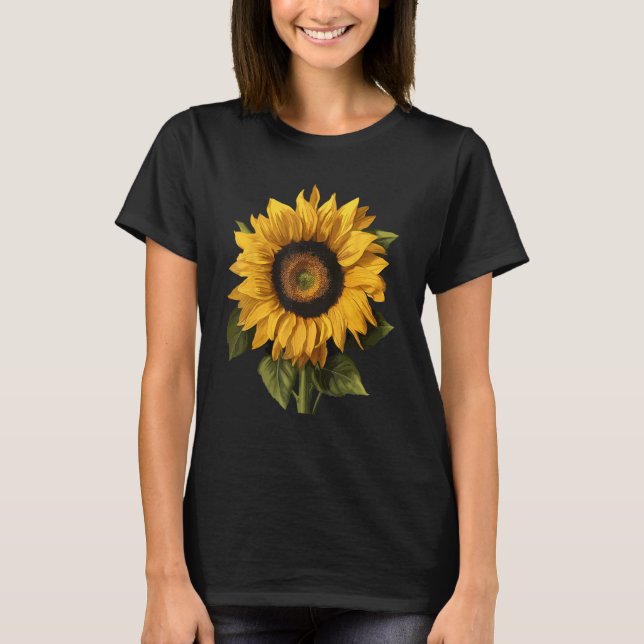Gelbe Sonnenblume Wasserfarbe Sommerfarben T-Shirt (Vorderseite)
