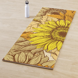 Gelbe Sonnenblume. Yogamatte