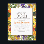 Gelbe Sonnenblumen 50. Geburtstagsparty Einladung<br><div class="desc">Schöne boho-Stil lila und gelbe Aquarell-Blume und Sonnenblumen botanische Aquarell 50. Geburtstagsfeier Einladung für Frauen. Kontaktieren Sie uns für Hilfe bei der Anpassung oder um passende Produkte anzufordern.</div>