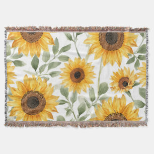 Gelbe Sonnenblumen Aquarell-Blumenmalerei Decke