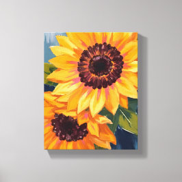 Gelbe Sonnenblumen | Aquarell-Blumenmalerei Leinwanddruck