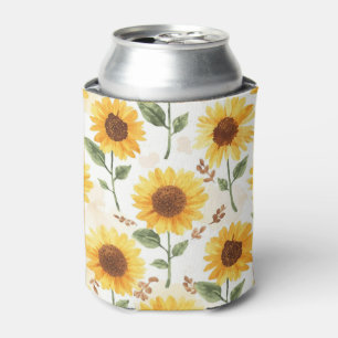 Gelbe Sonnenblumen Aquarell Floral Whimsical Dosenkühler