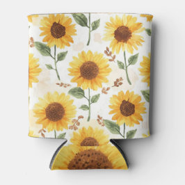 Gelbe Sonnenblumen Aquarell Floral Whimsical Dosenkühler