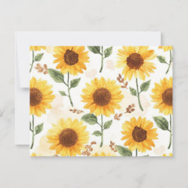 Gelbe Sonnenblumen Aquarell Floral Whimsical Karte
