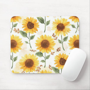 Gelbe Sonnenblumen Aquarell Floral Whimsical Mousepad