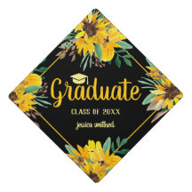 Gelbe Sonnenblumen Aquarellschrift Chic Graduierun