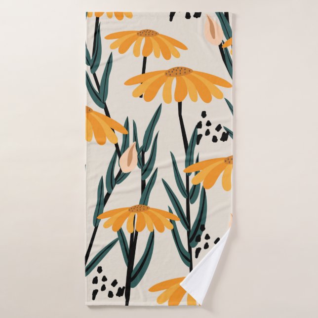 Gelbe Sonnenblumen Badehandtuch (Badehandtuch)