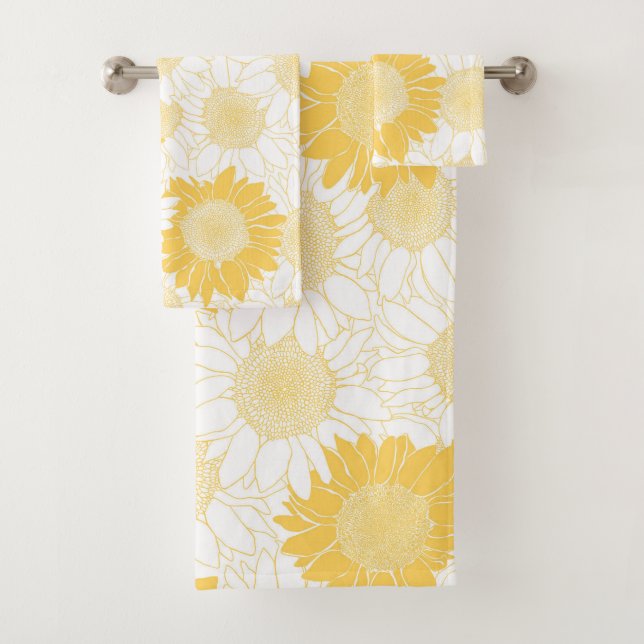 Gelbe Sonnenblumen Badhandtuch Set (Insitu)