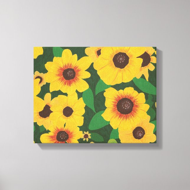 Gelbe Sonnenblumen bemalt überzogene Leinwand (Vorderseite)