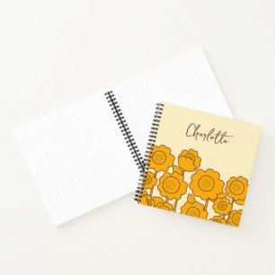 Gelbe Sonnenblumen, benutzerdefinierbarer Name Notizbuch