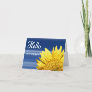 Gelbe Sonnenblumen Blumen Hallo, Ich denke an Dich Dankeskarte