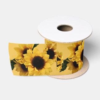 Gelbe Sonnenblumen-Blumenband Satinband
