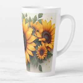 Gelbe Sonnenblumen-Blumenkunst Milchtasse