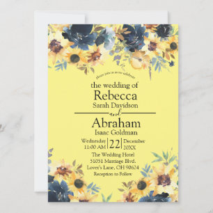 Gelbe Sonnenblumen Blütenblumen Hochzeit von Blume Einladung