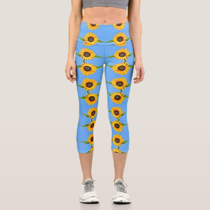 Gelbe Sonnenblumen Capri-Leggings Capri Leggings