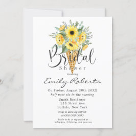 Gelbe Sonnenblumen Eiscreme Brautparty Einladung