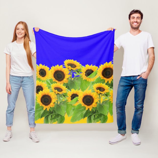 Gelbe Sonnenblumen Fleece-Decke Fleecedecke (Beispiel)