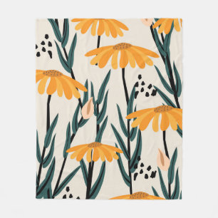Gelbe Sonnenblumen Fleecedecke