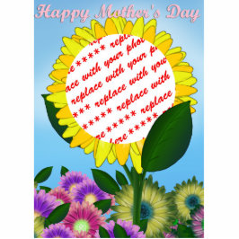 Gelbe Sonnenblumen-Foto-Rahmen für Muttertag Freistehende Fotoskulptur