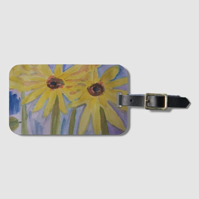 Gelbe Sonnenblumen Gepäckmarke Gepäckanhänger (Vorderseite (Horizontal))