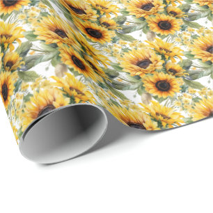 Gelbe Sonnenblumen Geschenkpapier