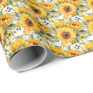 Gelbe Sonnenblumen Geschenkpapier
