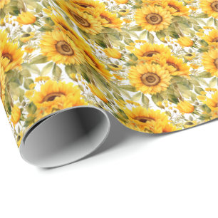 Gelbe Sonnenblumen Geschenkpapier