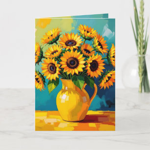Gelbe Sonnenblumen Haben Sie einen schönen Gebur Karte