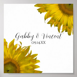 Gelbe Sonnenblumen Hochzeit Poster