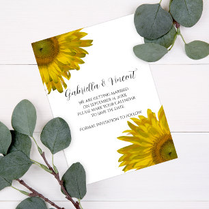 Gelbe Sonnenblumen Hochzeit Save the Date