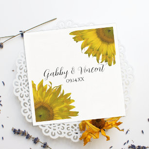Gelbe Sonnenblumen Hochzeit Serviette